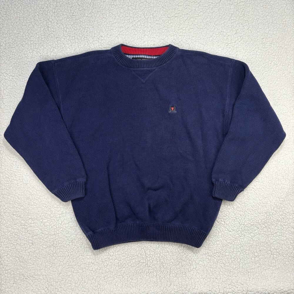Vintage Architect Navy Mens‎ Golf Sweater Cotton Knit XL Classic Crest Embroider